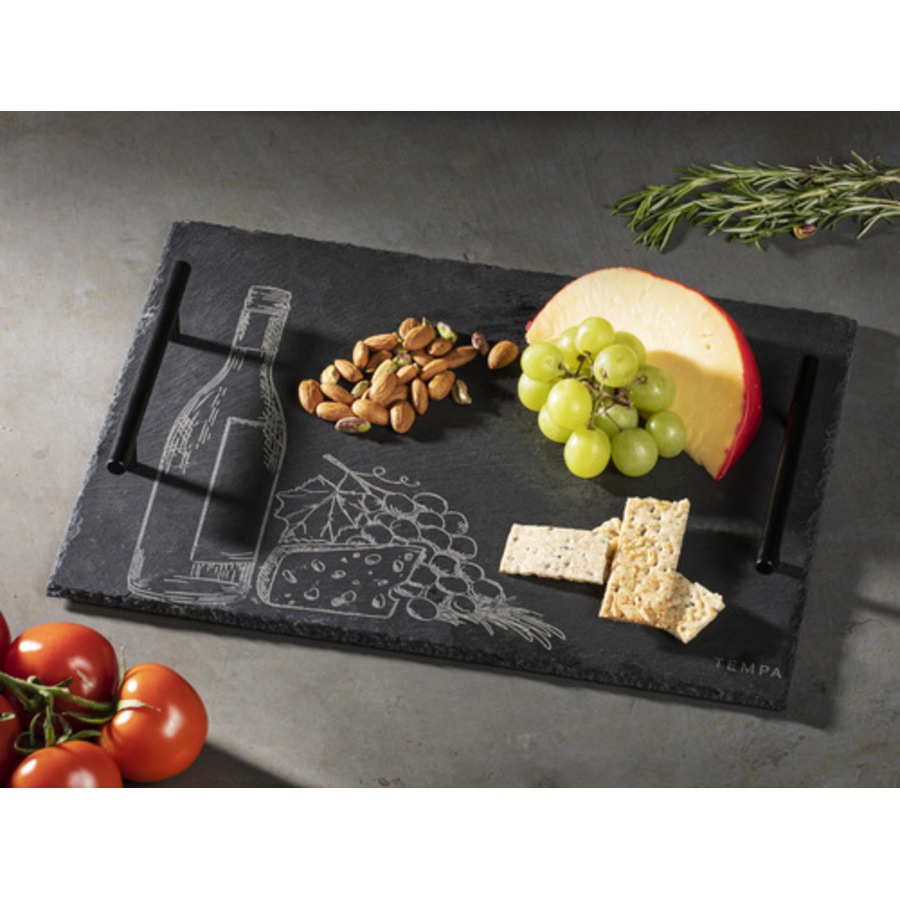 Tempa Tuscany Slate/Metal Food Serving Tray/Board/Platter 38x28x4.2cm BK Kitchen