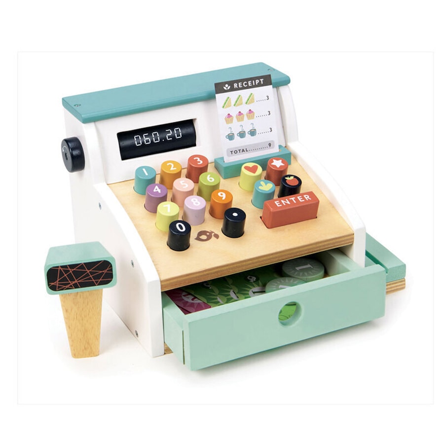 Tender Leaf Toys 22cm General Store Till Wooden Toy Pretend Play Set Kids 3y+