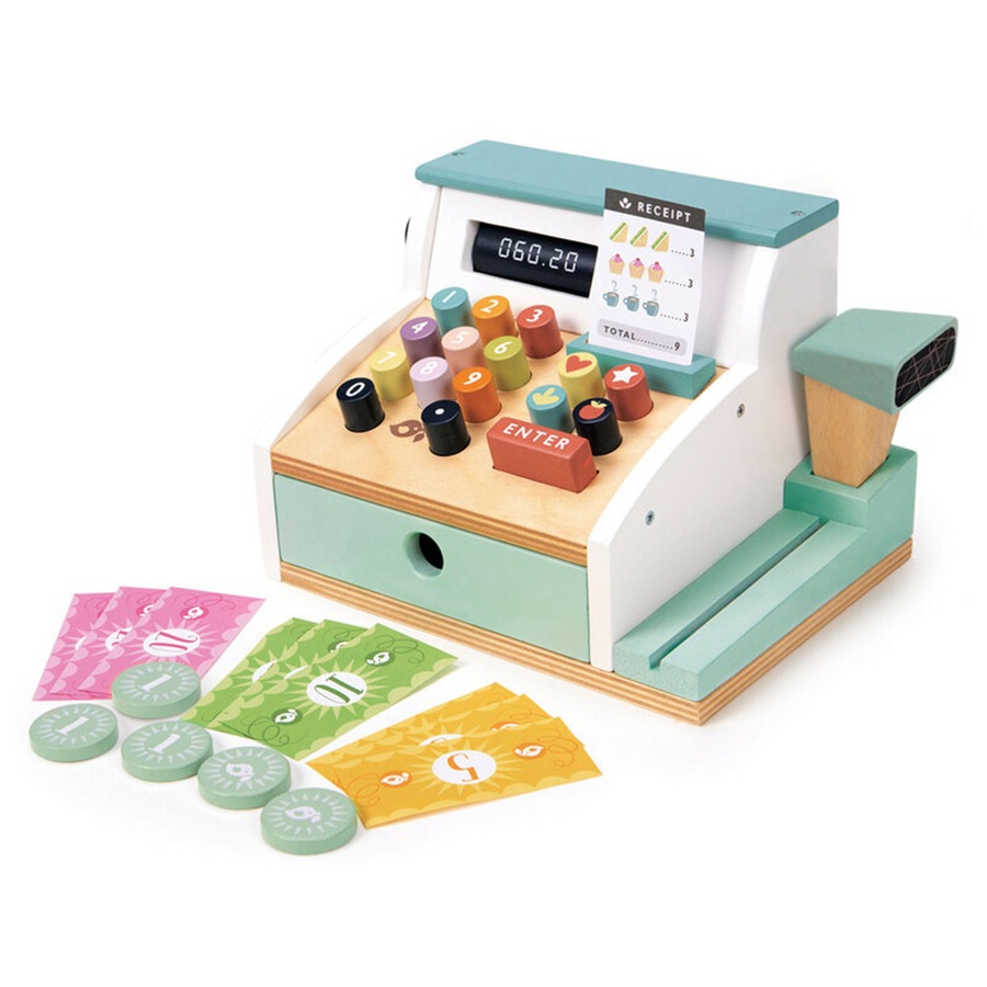 Tender Leaf Toys 22cm General Store Till Wooden Toy Pretend Play Set Kids 3y+