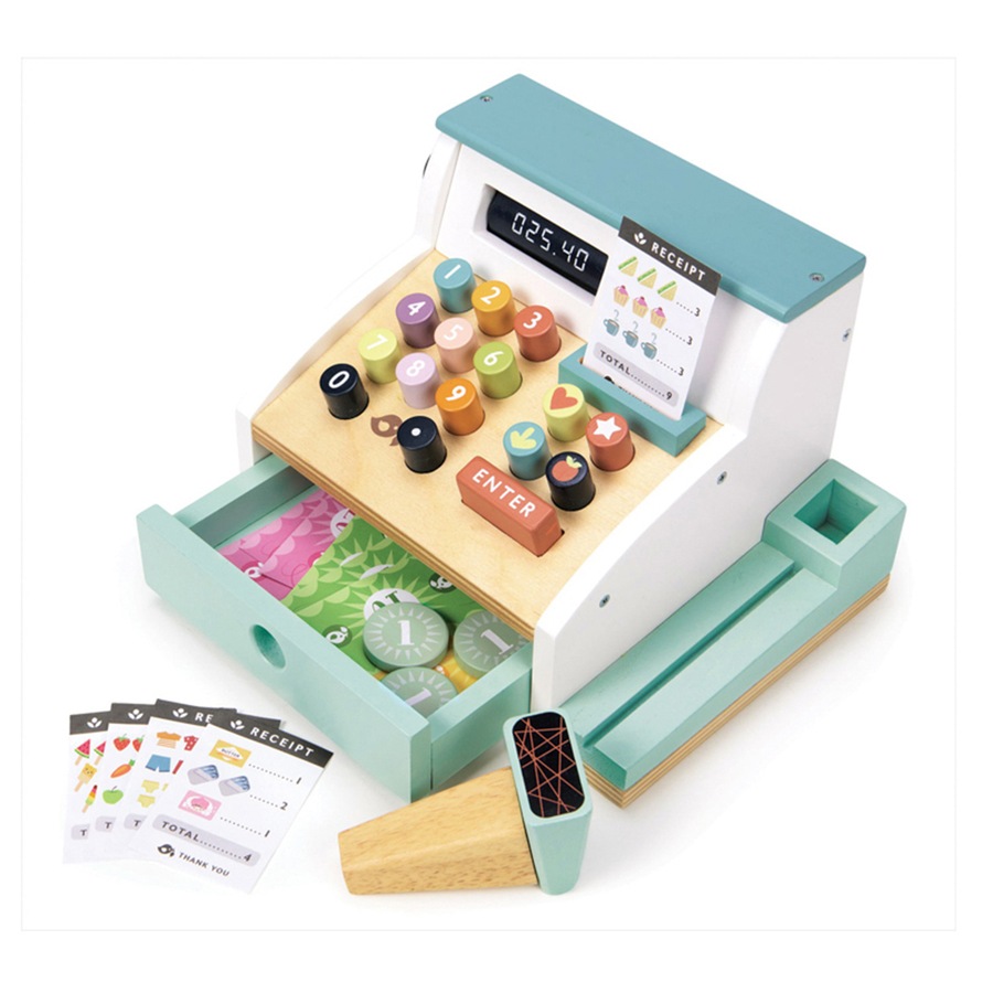 Tender Leaf Toys 22cm General Store Till Wooden Toy Pretend Play Set Kids 3y+