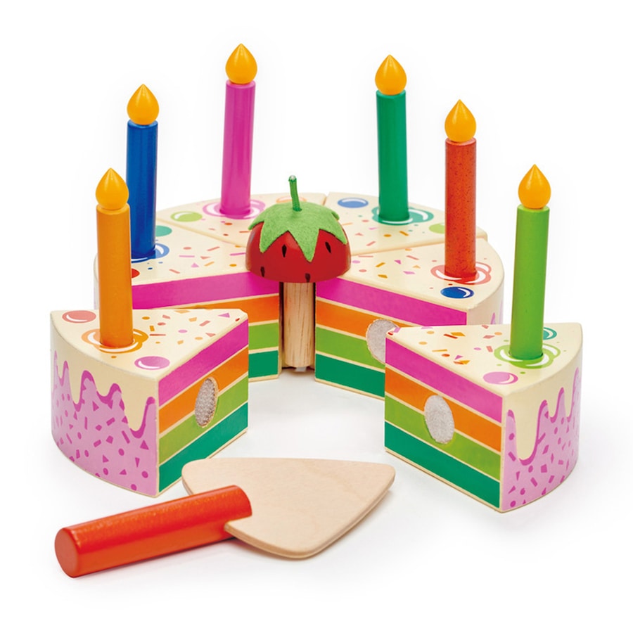Tender Leaf Toys Rainbow Birthday Cake Kids/Children 13x13cm Wooden Toy 3y+