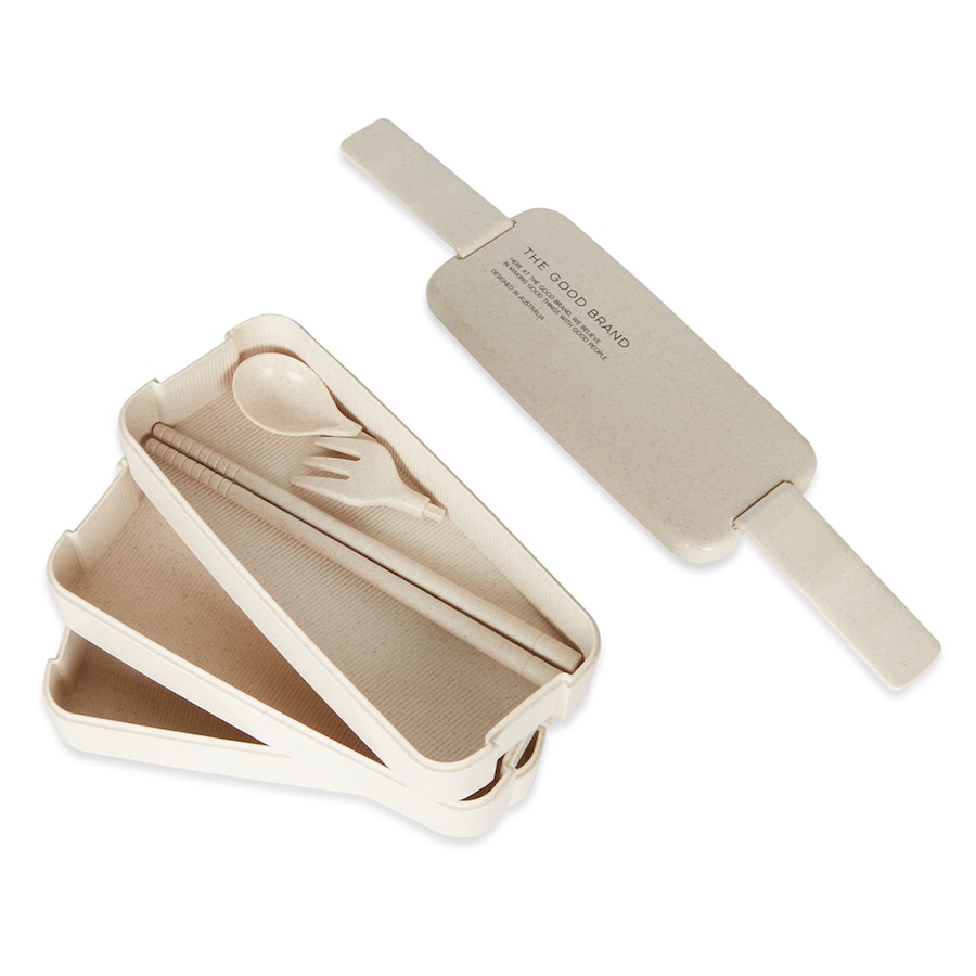 The Good Brand Reusable Wheat Straw Organic Bento/Lunch Box Spoon/Fork Natural