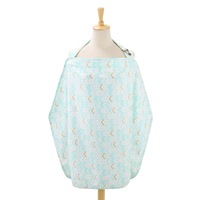 The Peanutshell 92cm Cotton Nursing Feeding Cover Privacy Cloth Mint Chevron