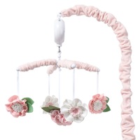 The Peanutshell Baby/Infant Musical Nursery Crib/Cot Mobile Pink Floral 0y+