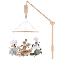 The Peanutshell Baby/Infant Safari Serenity Wooden Crib Musical Mobile 0y+