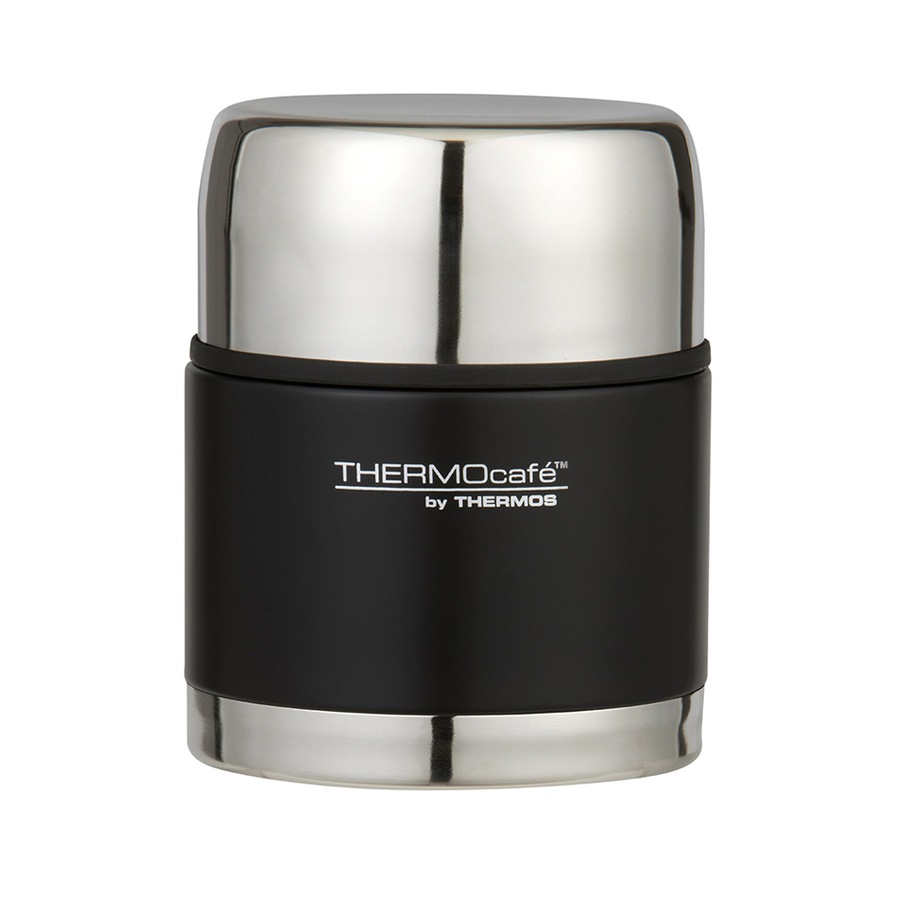 THERMOcafe Vacuum Insulated Stainless Steel Durable Food Jar Matte Black 500ml