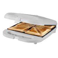 Tiffany Non Stick 1500W 4 Slice Bread/Jaffle Electric Sandwich Press Maker White