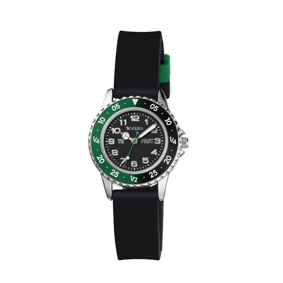 Tikkers Adventure Dial Watch with Adjustable Silicone Straps - Black/Green