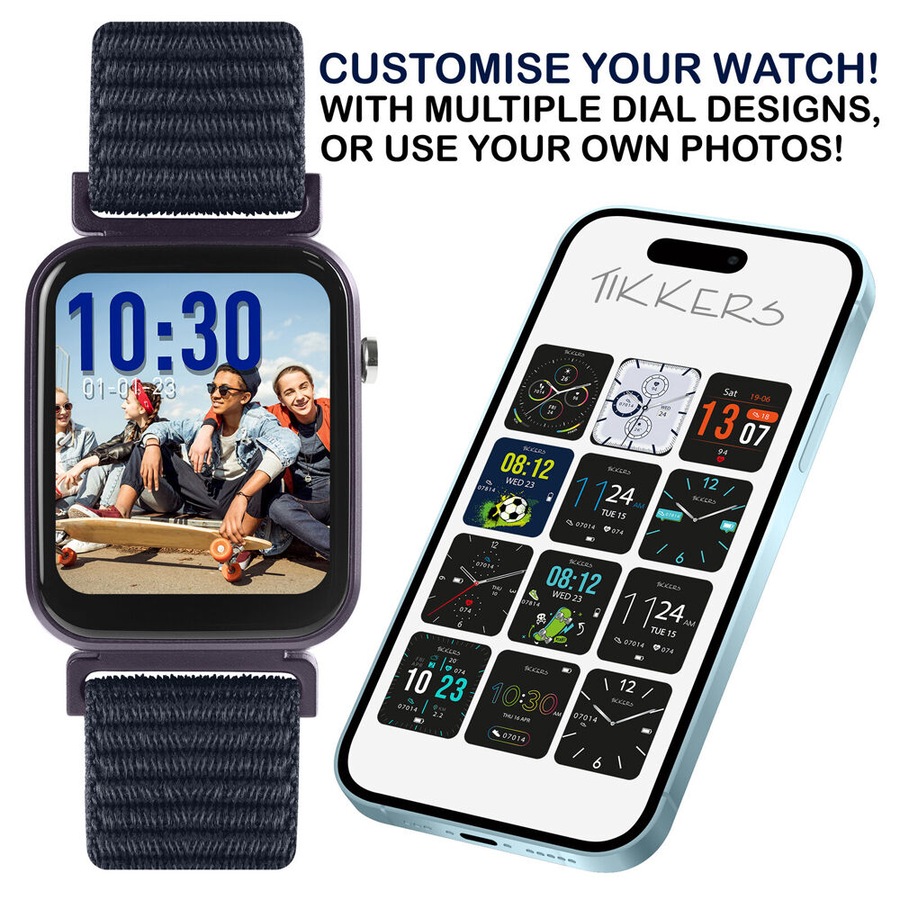 Tikkers Time Series Stylish 13 Smart Watch w/ Adjustable Straps - Navy Blue