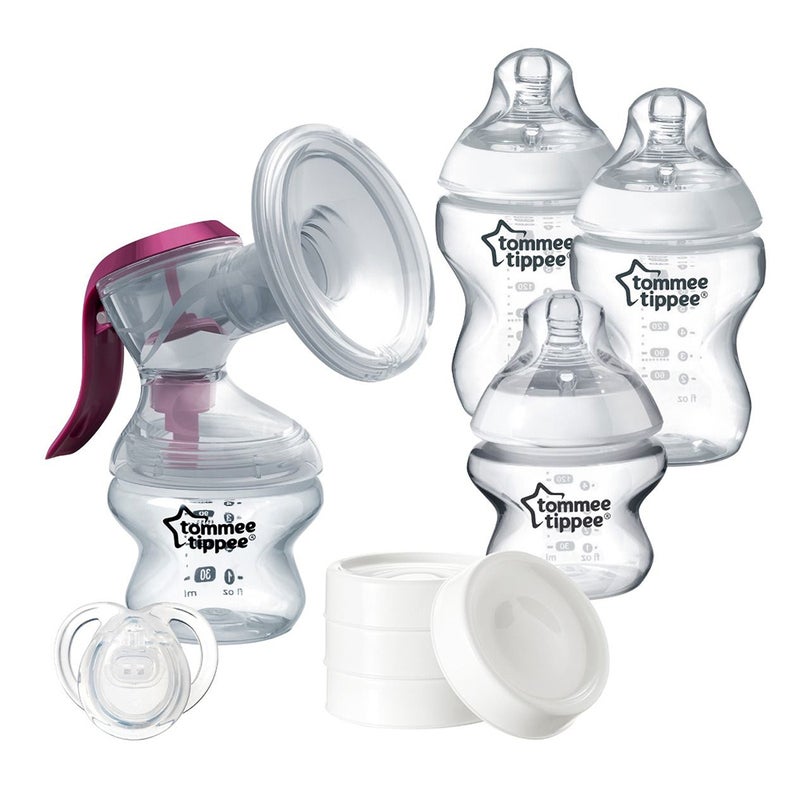 Tommee Tippee Made For Me Breastfeeding Kit w/Manual Breast Pump/4x Bottles 0m+