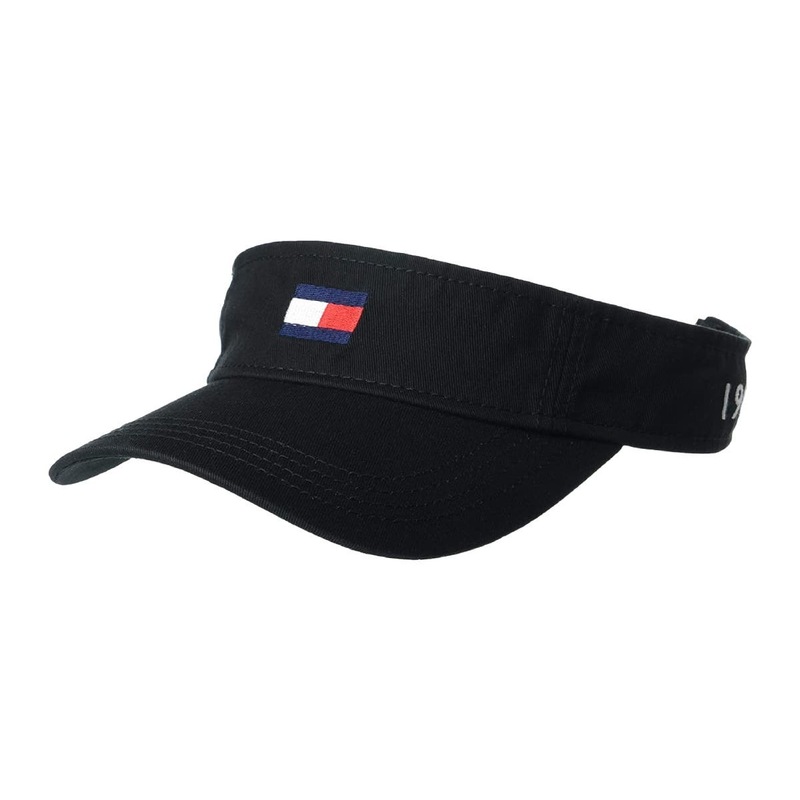 Buy Tommy Hilfiger Men's Flag Visor Hat Adjustable Cap Solid Cotton