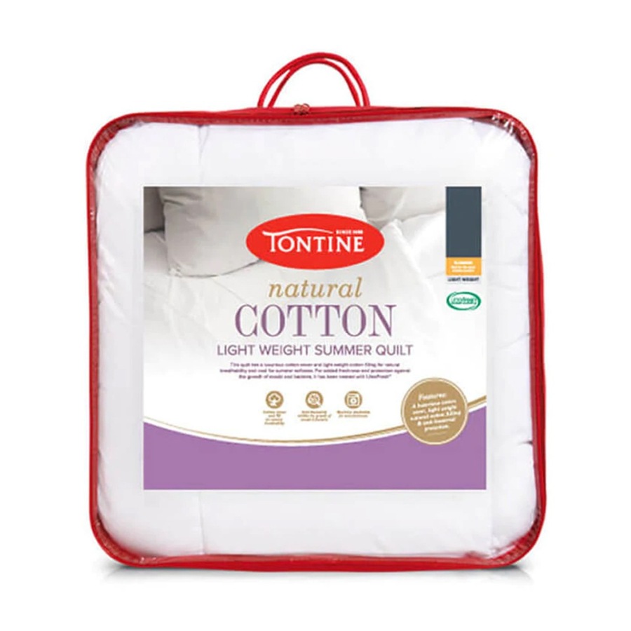 Tontine Single Bed Natural Cotton Filled Breathable Light Summer Quilt/Doona