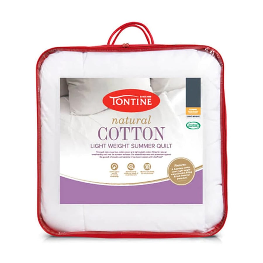 Tontine Single Bed Natural Cotton Filled Breathable Light Summer Quilt/Doona