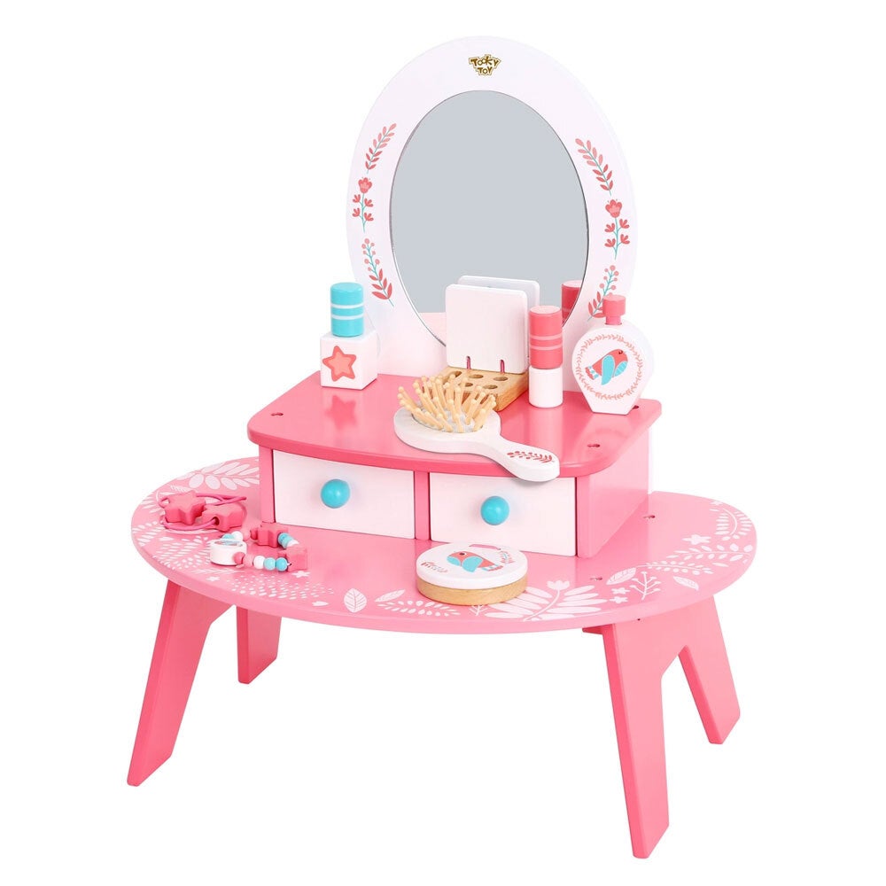 Tooky Toy 74cm Wooden My Pink Dresser Makeup Kids/Children Fun Pretend Play 3y+