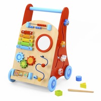 Tooky Toy Baby Walker Wooden Kids/Children Activity Play Toy w/Mirror/Beads 18m+