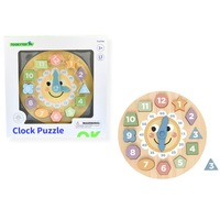 Tooky Toy Forest Friend Kids/Childrens Wooden Clock Shape Sorter Puzzle 3Y+