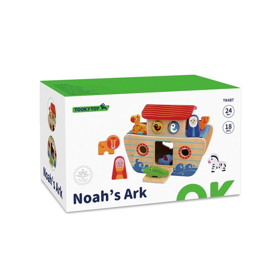 Tooky Toy Noah's Ark Interactive Learning Wooden Play Set Kids/Children 2y+
