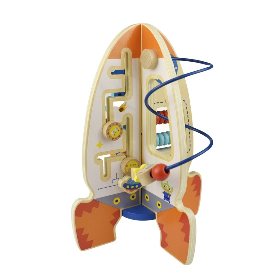Buy Tooky Toy Wooden Interactive Activity Rocket Children's Play Toy ...