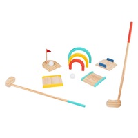 Tooky Toy Wooden Lawn Golf Game Set Kids/Children/Toddlers w/Clubs/Balls 3y+