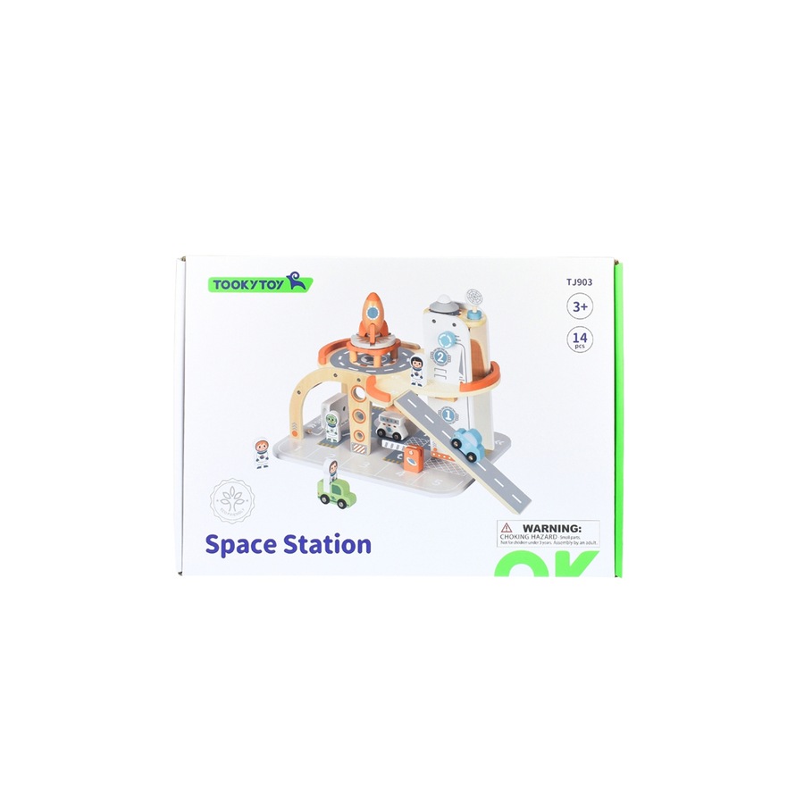 Tooky Toy Wooden Space Station Kids/Children Educational Toy Playset 3y+