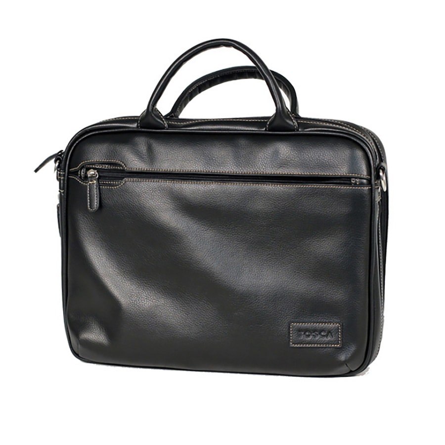 Tosca 15.4" Laptop/Notes Folio Hand Carry Business Bag/Case w/ Padded Grip Black