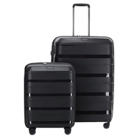 Tosca Comet 40L 20" & 120L 29" Hard Case Trolley Suitcase Luggage Combo Black