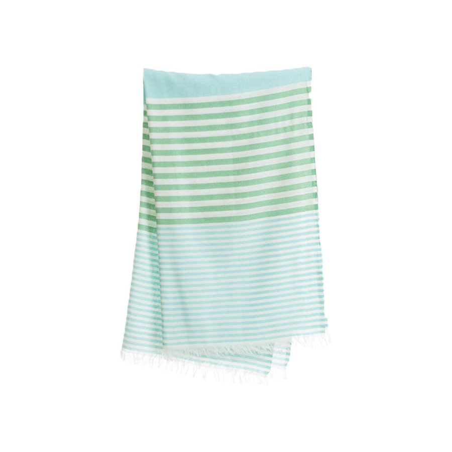 Towel To Go 100% Turkish Cotton Bali Hammam Beach Towel 180cm Turquoise/Green