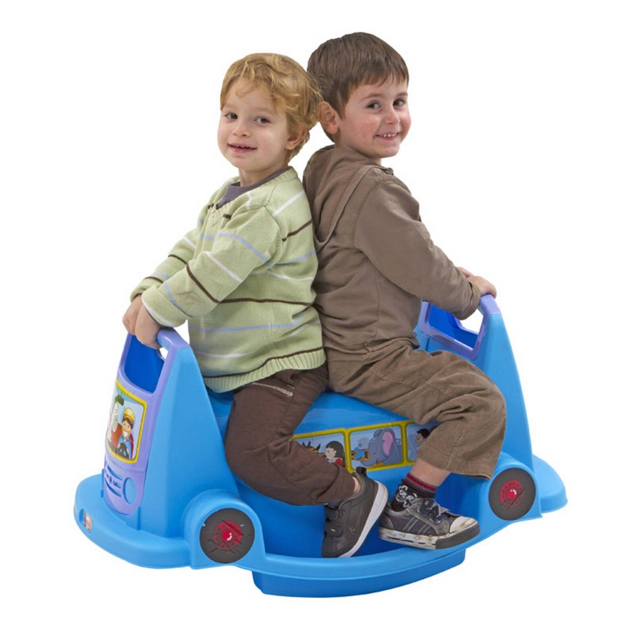 Tuff Play 78x55cm Rocking Bus Ride On Toy Kids/Children 2-6y Indoor/Outdoor Aqua