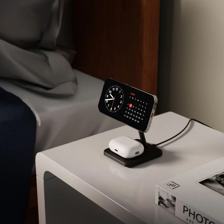 Twelve South HiRise 2 Deluxe 2-in-1 Qi2 Magnetic Wireless Charging Stand Black