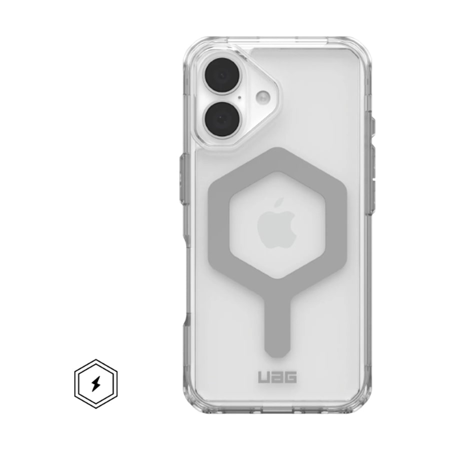 UAG Plyo Magsafe Phone Case for iPhone 16 Protective Clear - Ice/Silver