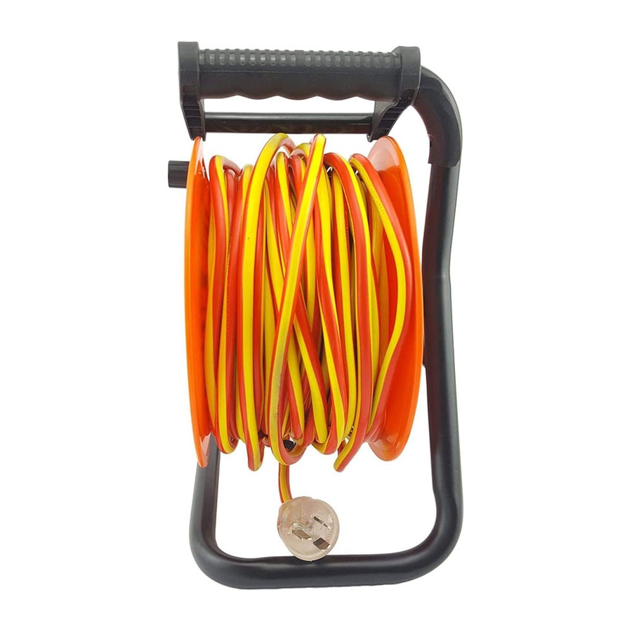 Ultracharge 25m Tradesman Extn Reel 10A Power Plug Extension Cord Switch Orange