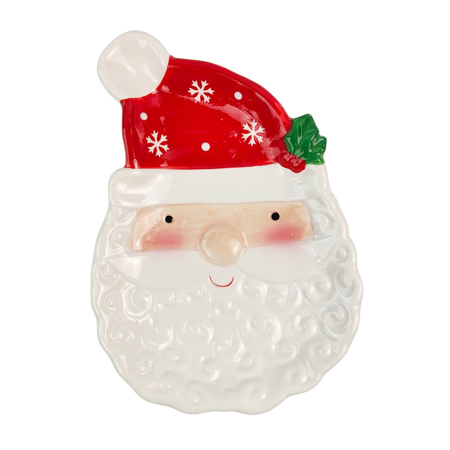 Urban 21cm Ceramic Santa Plate Kitchen/Home Decor Xmas Dish Display Red/White