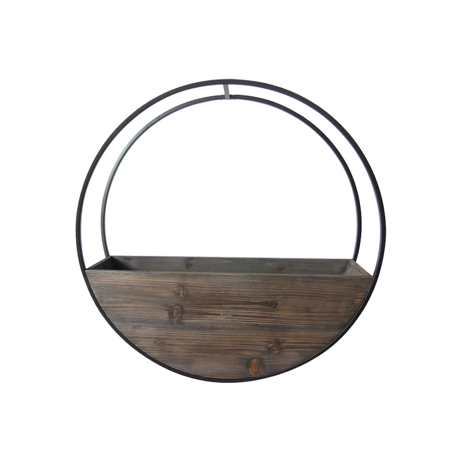 Urban 60cm Circle Wall Wood Planter Garden Decor Plant/Flower Pot Large Brown