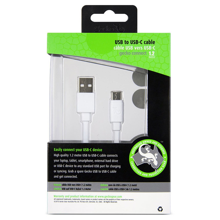 Gecko USB C Type C Charging Cable Charger/Sync/Data 1.2m Google/Samsung S8