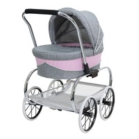 Valco Baby 66cm Just Like Mum Princess Pram/Stroller f/Dolls Pink Grey Marle 3y+