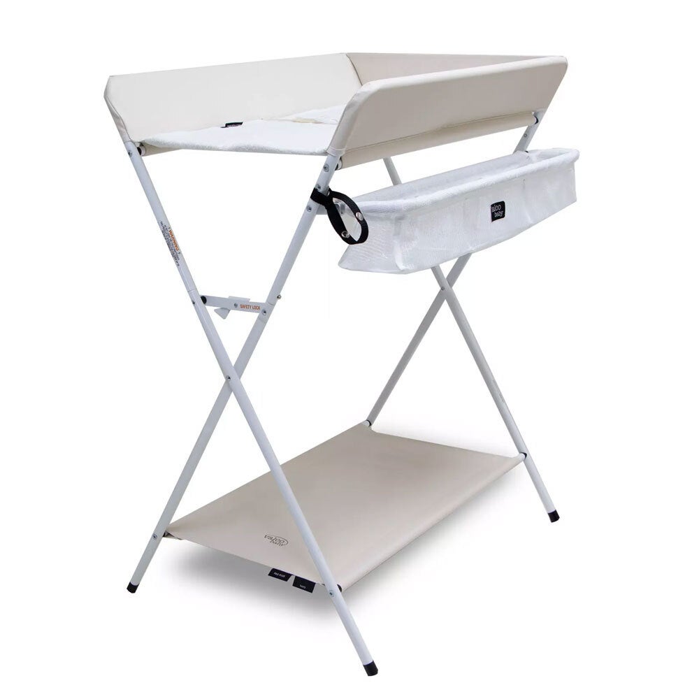 Valco Baby Pax Plus 77cm Changing Table w/ Storage Shelf/Harness/Mat 0m+ Ivory
