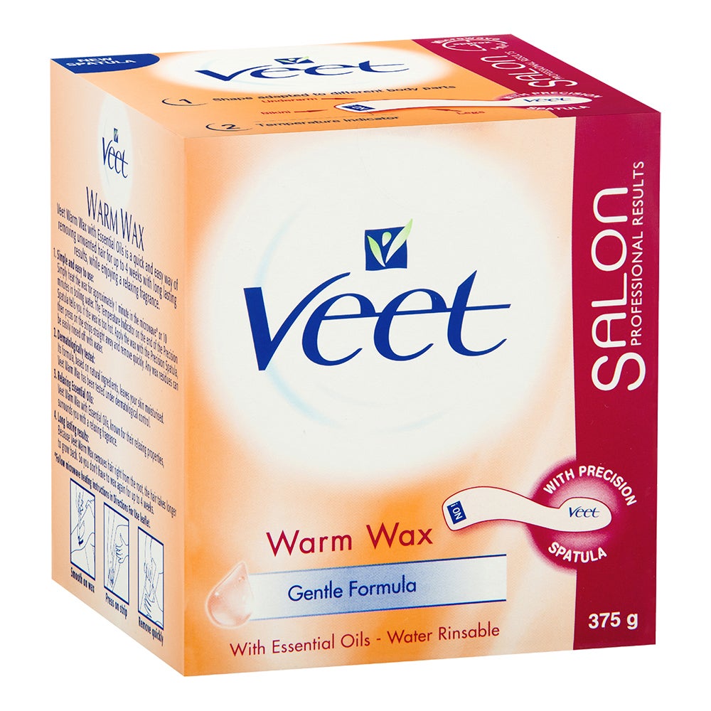 Veet 375g Warm Wax Gentle Formula Hair Removal Waxing Kit w/ Essential Oils