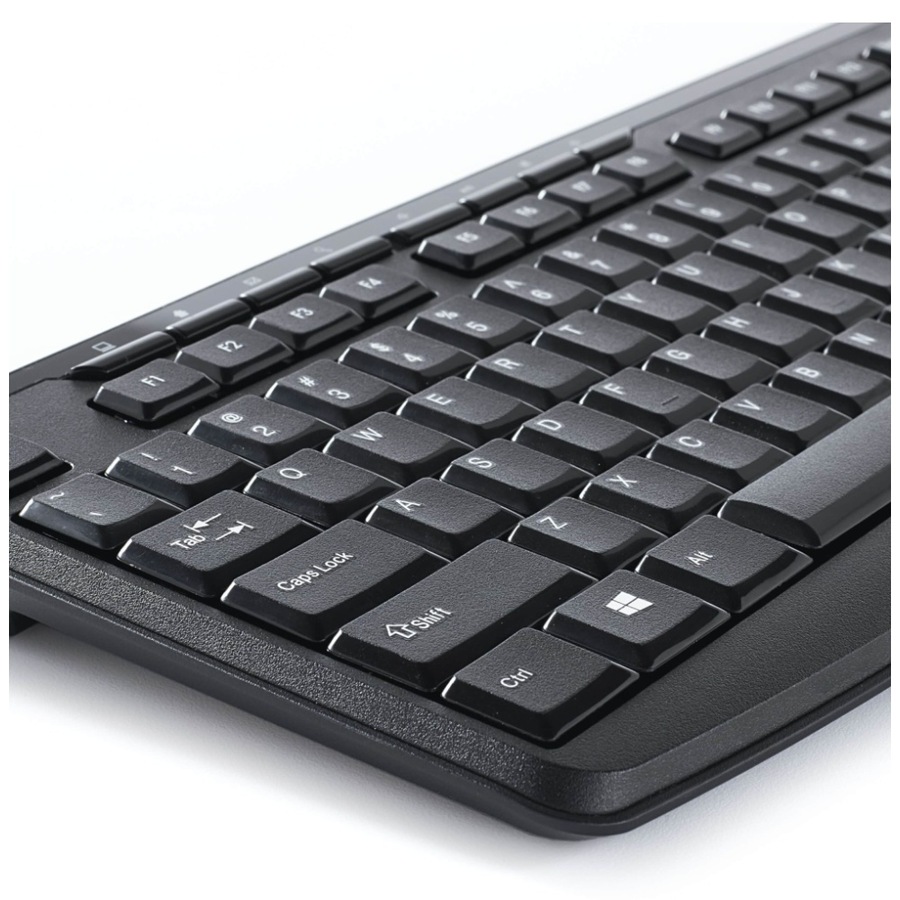 VERBATIM Silent Slim Wireless Blue LED Mouse & Keyboard Set Black