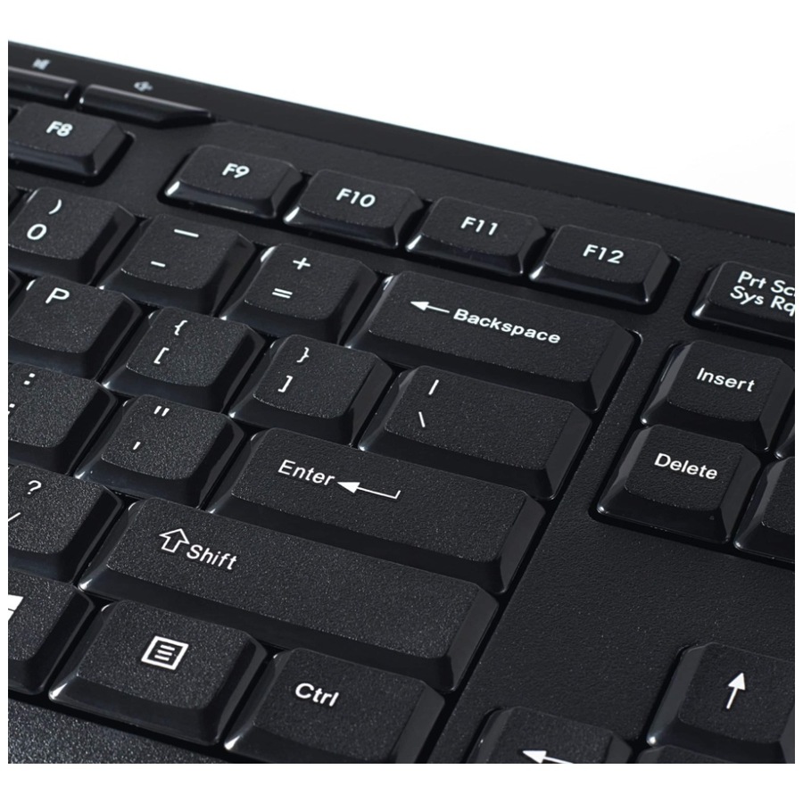 VERBATIM Silent Slim Wireless Blue LED Mouse & Keyboard Set Black