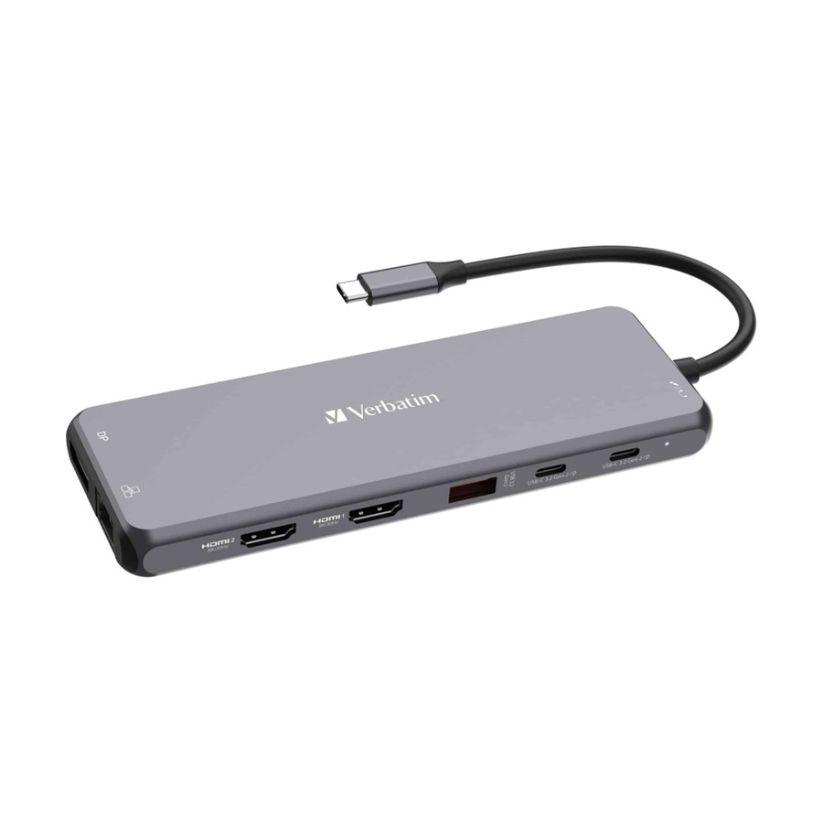 VERBATIM USB-C Connected USB-A & C/HDMI/RJ45 Multiport Connection Hub CMH-13