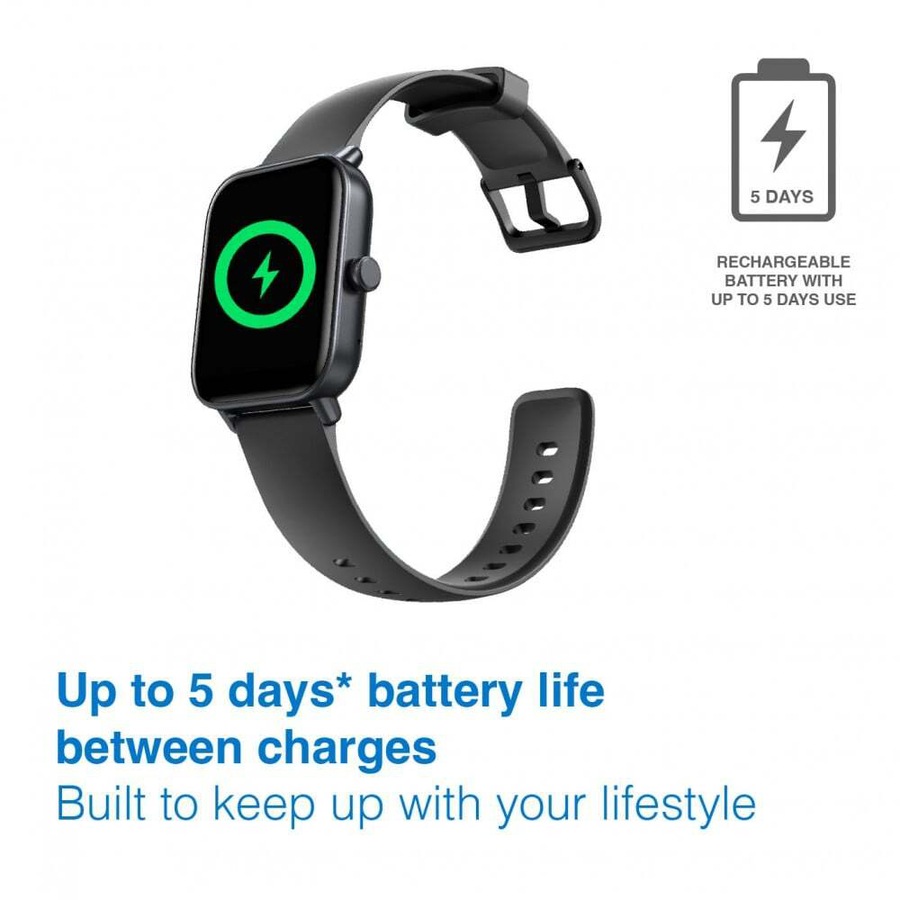 Vfitness Momentum 3 Sports/Fitness Smart Watch w/ Alexa Voice Assist Black