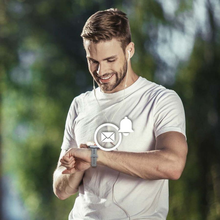 Vfitness Momentum 3 Sports/Fitness Smart Watch w/ Alexa Voice Assist Black