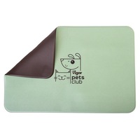 Vigar Pets Club 60x40cm Rectangle Non-Slip Cat/Dog Feeding Mat/Pad Green/Brown