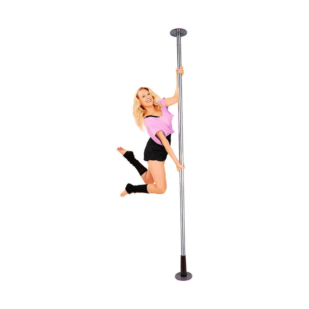 Vistara 2 in 1 Spin or Static Dancing/Exercise/Yoga Pole Chrome w/Carry Bag Australia
