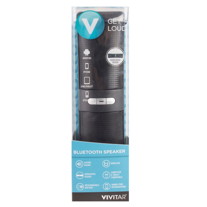 Vivitar Portable Stereo Bluetooth Wireless Speaker w/Rechargeable Battery Black