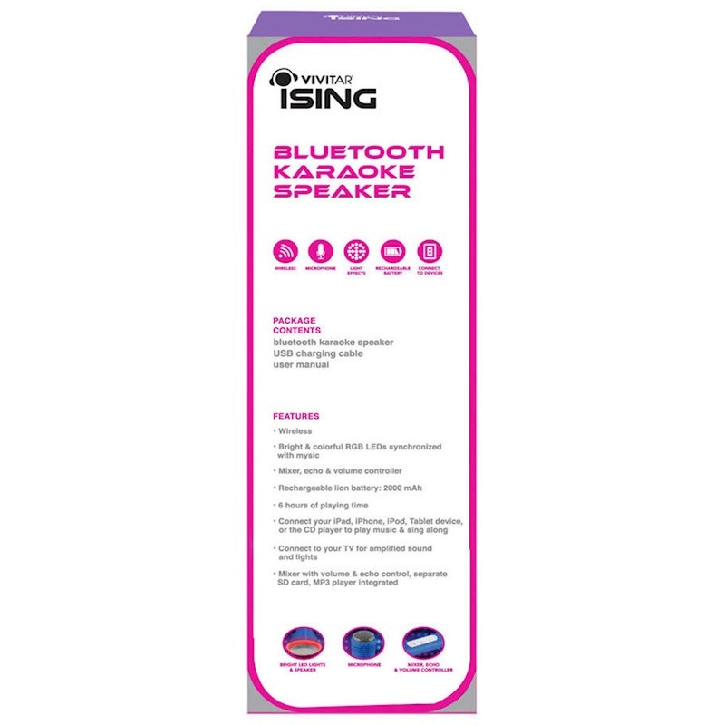 vivitar ising bluetooth karaoke speaker