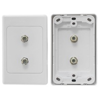 Wall Plate Twin F Type F Socket for TV Antenna/Aerial Foxtel Satellite Coax Lead
