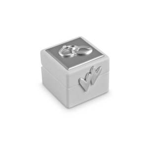 Wedding Ring Box Engagement/Proposal Jewelry Holder Organiser Gift Silver 8cm