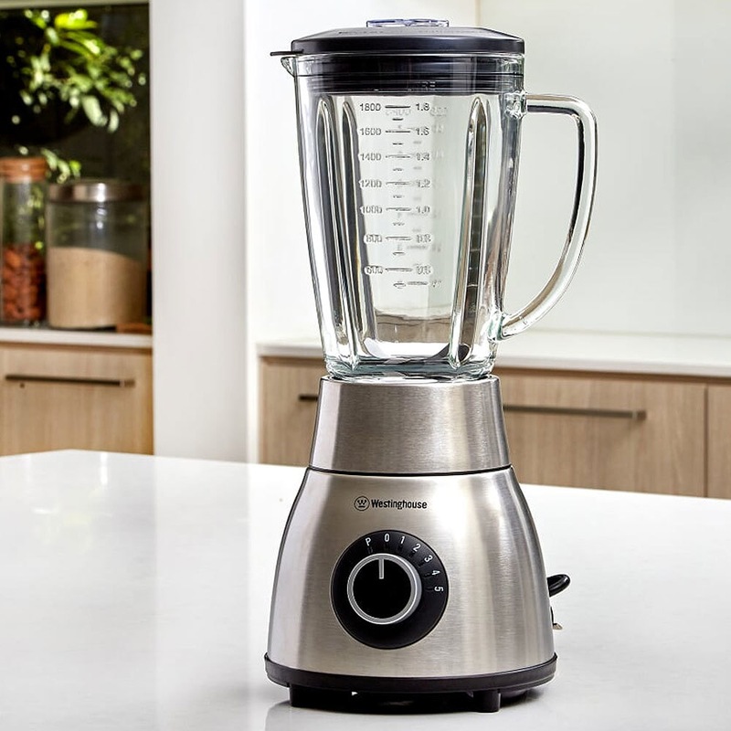 Westinghouse 800W 1.8L Glass Jug Stainless Steel Blender/Smoothie Ice
