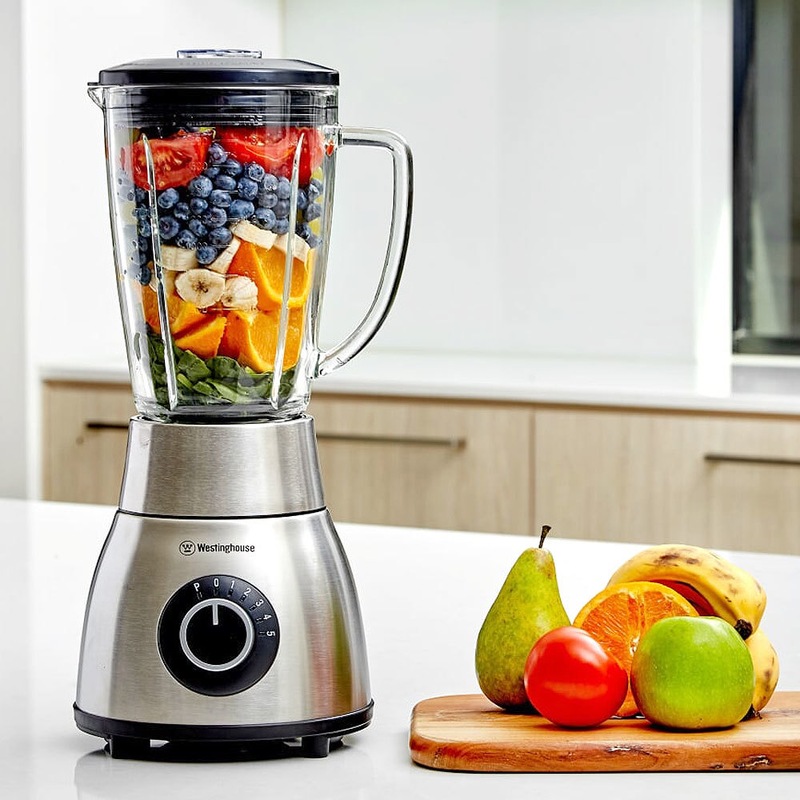 Westinghouse 800W 1.8L Glass Jug Stainless Steel Blender/Smoothie Ice